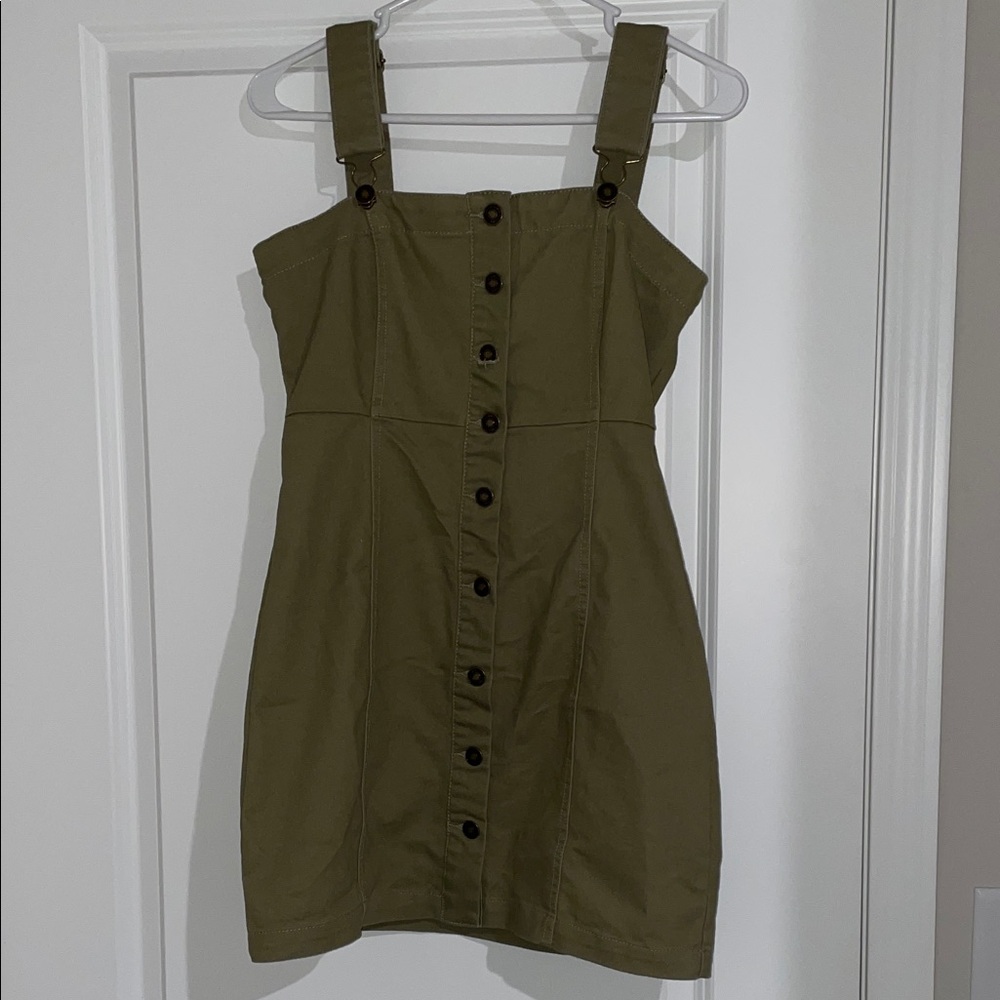 Forever 21 Olive Button-Up Mini Dress